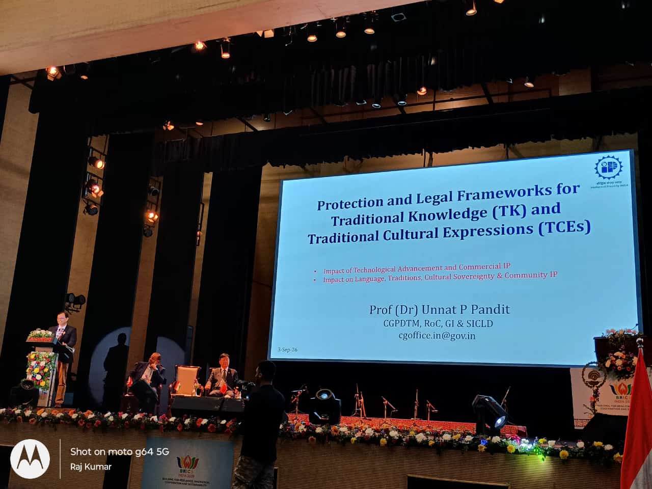 Presentation on Protection and Legal Frameworks for Traditional Knowledge (TK) and Traditional Cultural Expressions (TCEs) by Prof (Dr) Unnat P Pandit, CGPDTM